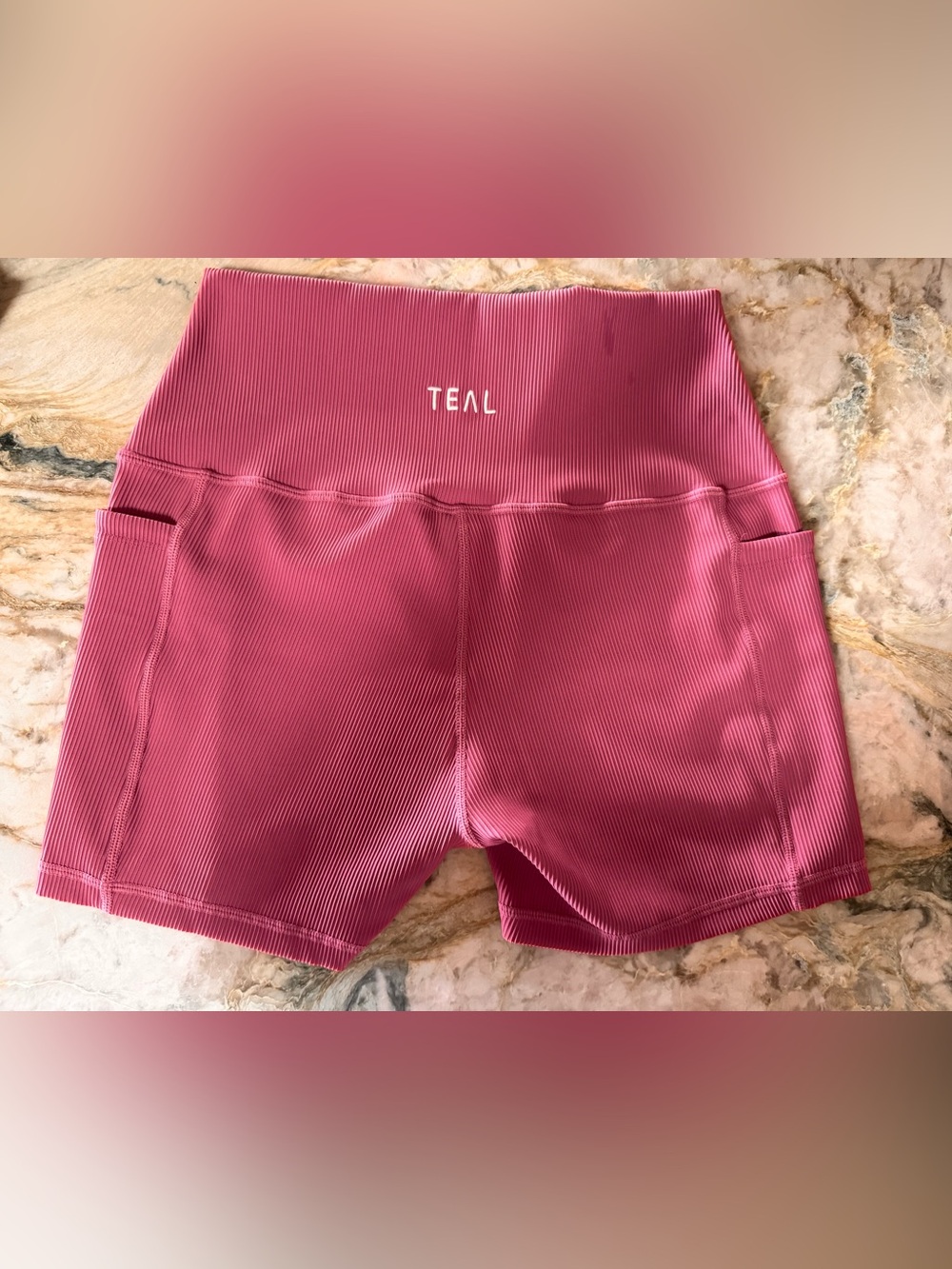 Active by Teal—Ribbed Mauve Biker Shorts—NWT - Picture 4 of 5